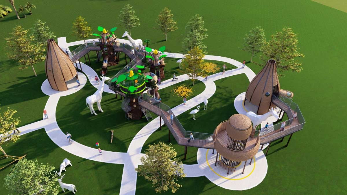 Newest Birds Nest outdoor combination slide25NC002-02