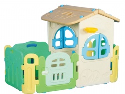 plastic game house for kids with fence