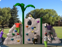 Children backyard plastic double sided rock climbing wal