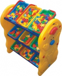 kindergarten plastic toy shelf