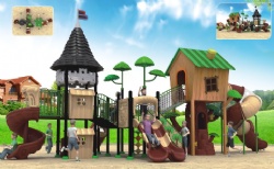 Kids fitness small outdoor double slide castle playground for park