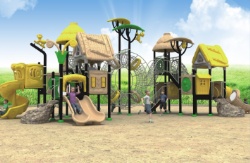 Outdoor Slide Structure with climbing net tunnel