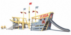 customzie outdoor playground structure wood ship