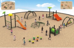 Outdoor multi-function Fitness playground Equipment