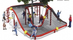 Outdoor rope climbing playground equipment