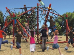 Outdoor rope climbing playground equipment