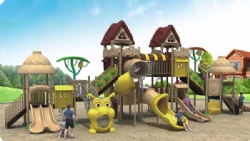 Outdoor Jungle Theme Playground Equipment With Climbing Net