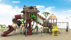 Outdoor Jungle Theme Playground Equipment With Swing