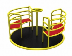 Spinning carousel - manually powered merry-go-round on a playground