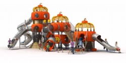 TUV Model game children plastic slide amusement park/school/playhouses playsets kids toy outdoor playground equipment