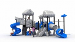 Outdoor Playground Equipment with Playhouse Children Slide