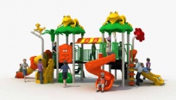 Animal Theme Playground Equipment with double slide  frog roof