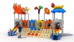 Plastic Playground game equipment with net climbing wooden climbing