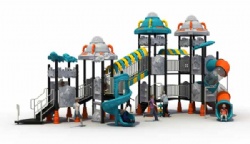 Outdoor activities for younger and older children are provided in this play area