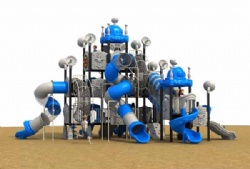 Kid centred resources Robot Playground equipment for community with transparent tunnel