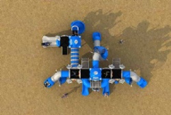 Kid centred resources Robot Playground equipment for community with transparent tunnel