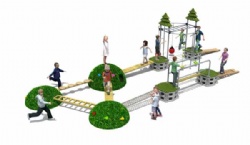 Outdoor Forest Sport playground Series Play Island&Monkey bar