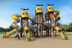 Outdoor Helicopter Theme Playground with High tube slide