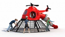Outdoor Helicopter Theme Playground with Climbing Net