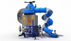 Outdoor Helicopter Theme Playground Play Carton With climbing tunnel