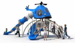 Outdoor Helicopter Theme Playground Play Rope Bridge