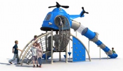 Outdoor Helicopter Theme Playground Play Rope Bridge