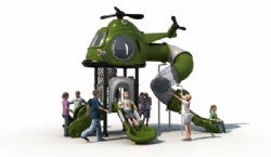 Outdoor Funny Theme Playground-Heilicopter Single Slide& Tube slide