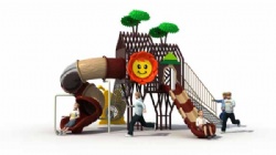 Outdoor playground Ancient trees series customize design plastic tube slide